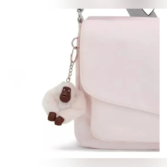 Kipling Bag Crossbody Shoulder Light Pink Monkey Keychain, NEW BAY - Picture 7 of 17